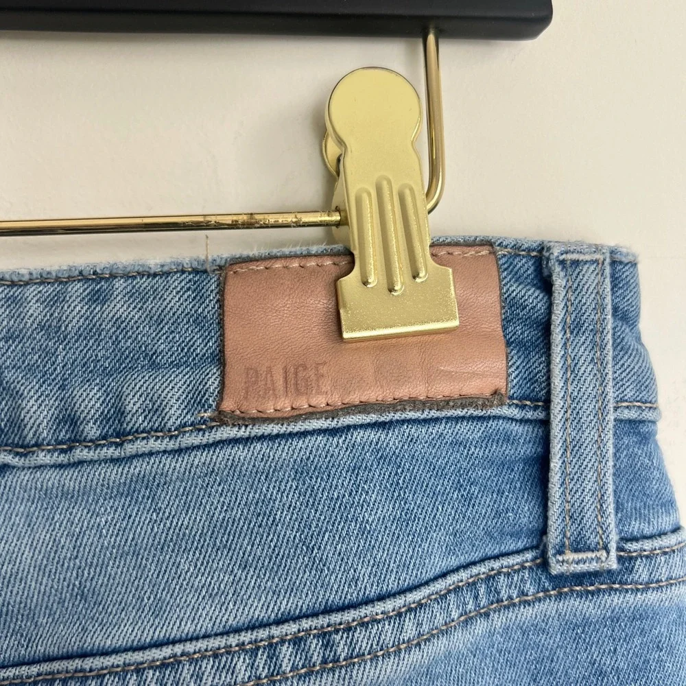 Paige Alexis Covered Button Fly‎ Tapered Barrel Jean in Exhibition Distressed